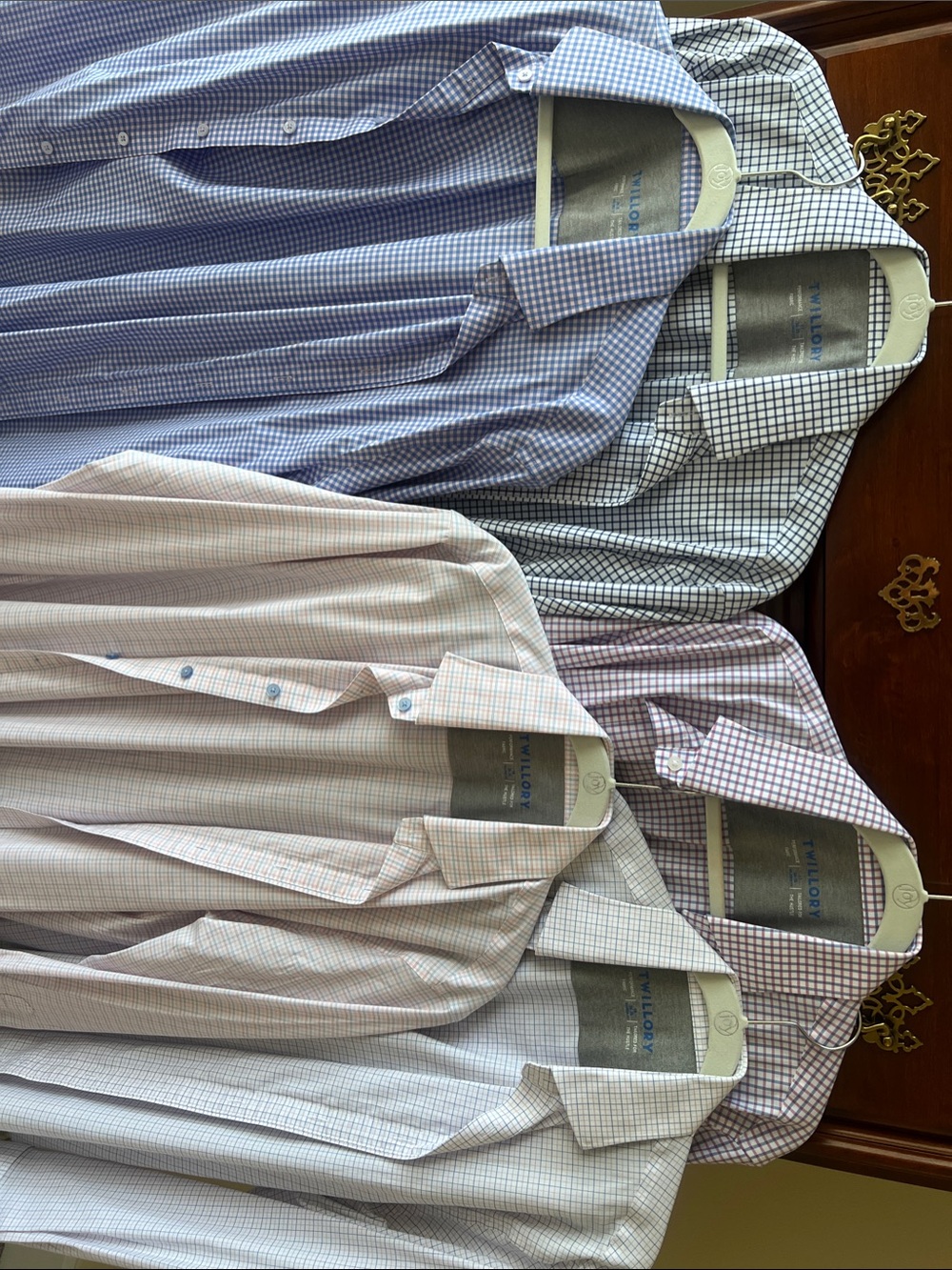 Twillory  Men's Multi-Check Dress Shirts in Blue, White, Pink, and Purple Hues